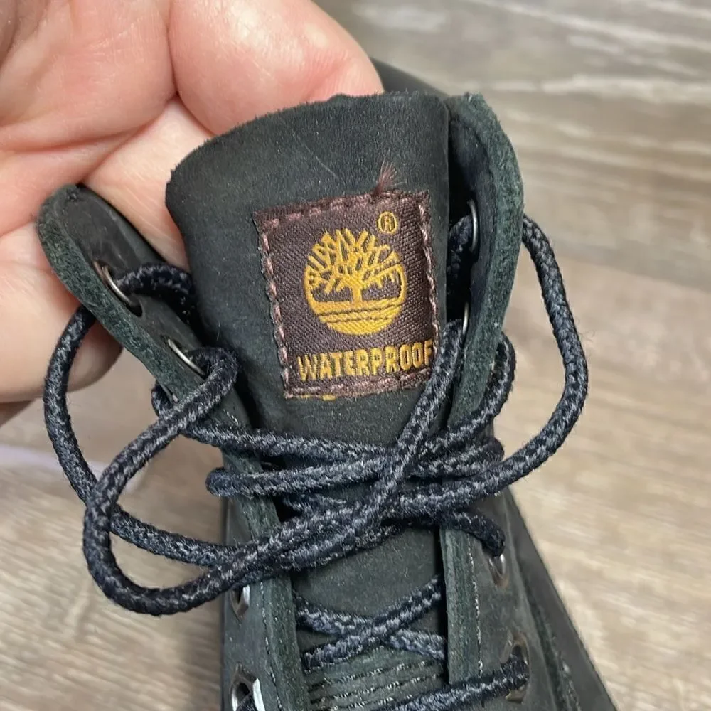 Timberland 6” Classic Waterproof Black Leather Toddler Boy Size 7 Lace Up Boots